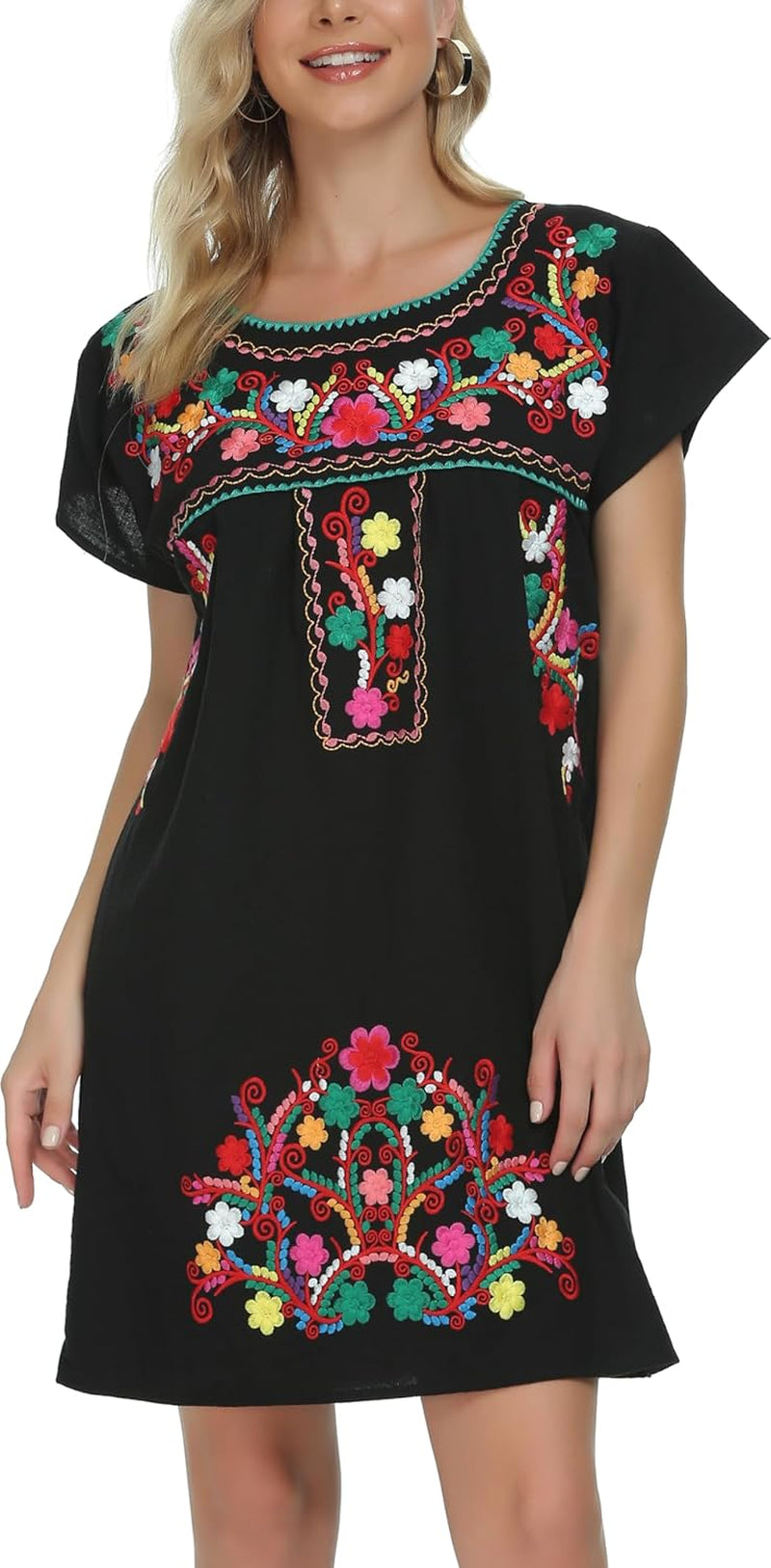 Women'S Casual Skirt Boho Mexican Peasant Dresse plus Size XXL Dress