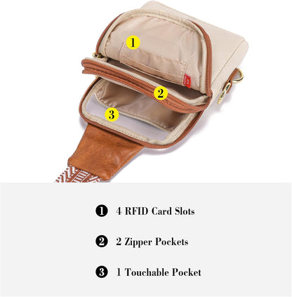 Small Crossbody Sling Bag Fanny Packs Purses Chest Bag for Women Men Teen Girls