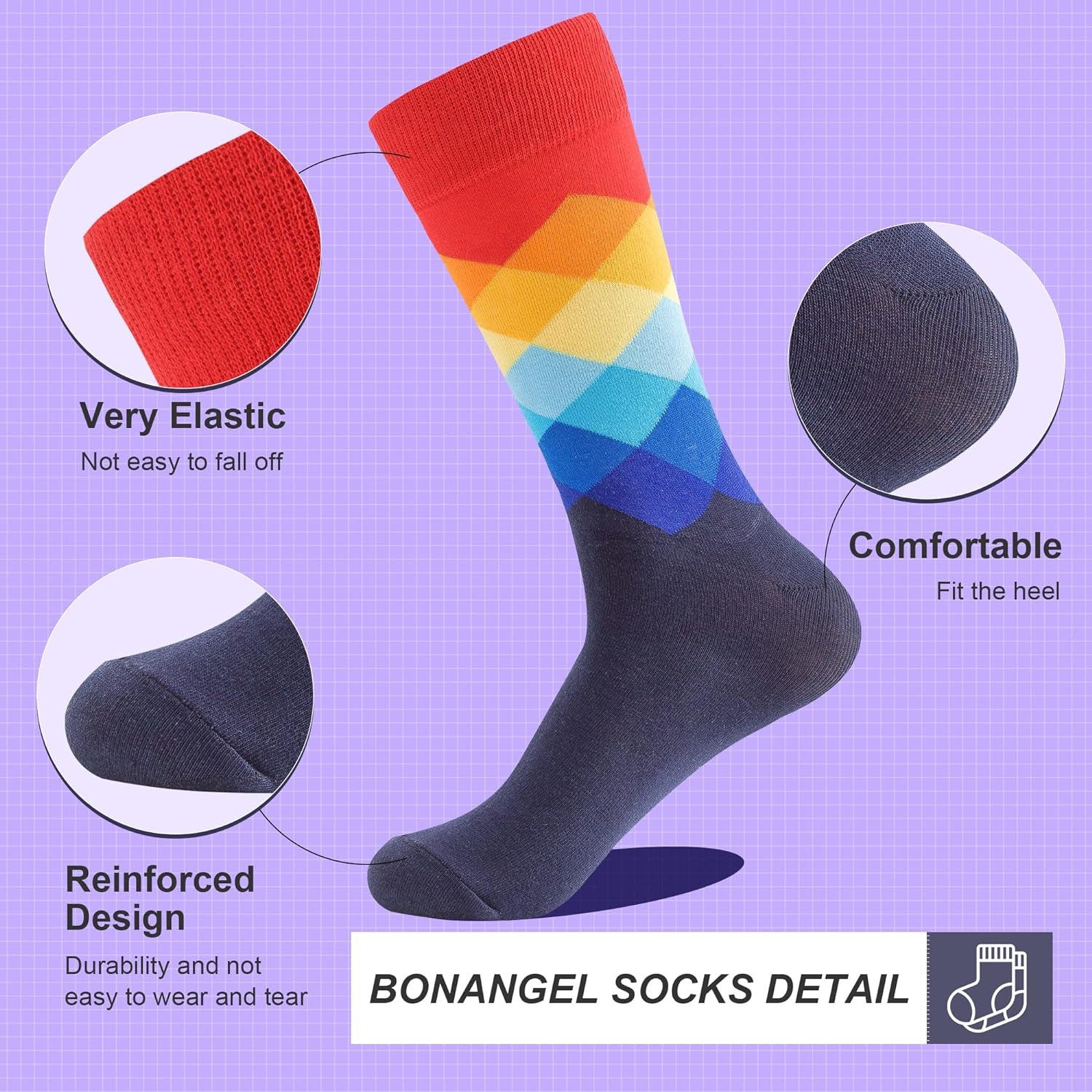 Men'S Fun Dress Socks-Colorful Funny Novelty Crew Socks Pack,Art Socks