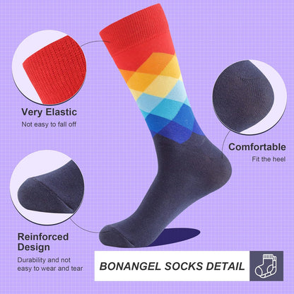 Men'S Fun Dress Socks-Colorful Funny Novelty Crew Socks Pack,Art Socks