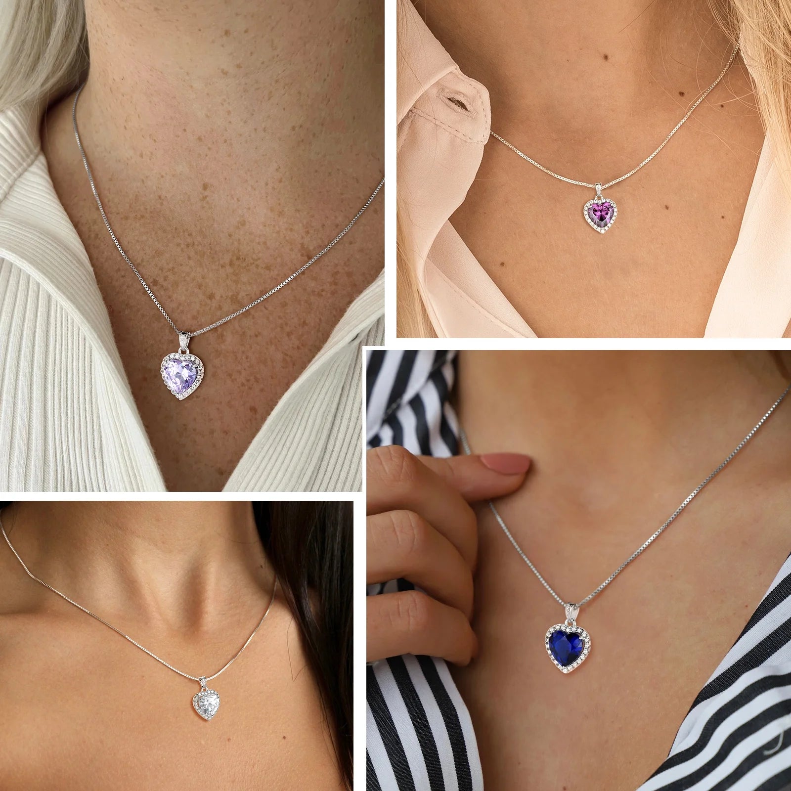Heart Women Jewelry Sets 925 Sterling Silver Necklace Earrings Yellow Citrine November Birthstone Jewelry Set Christmas Valentine Birthday Gift for Wife Mother