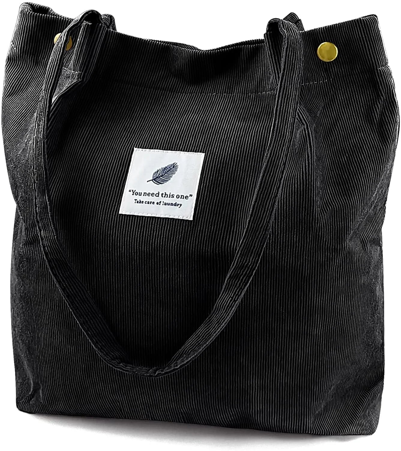 Corduroy Tote Bag Large for Women Girl Lady Canvas Shoulder Cord Purse and Handbags with Inner Pocket