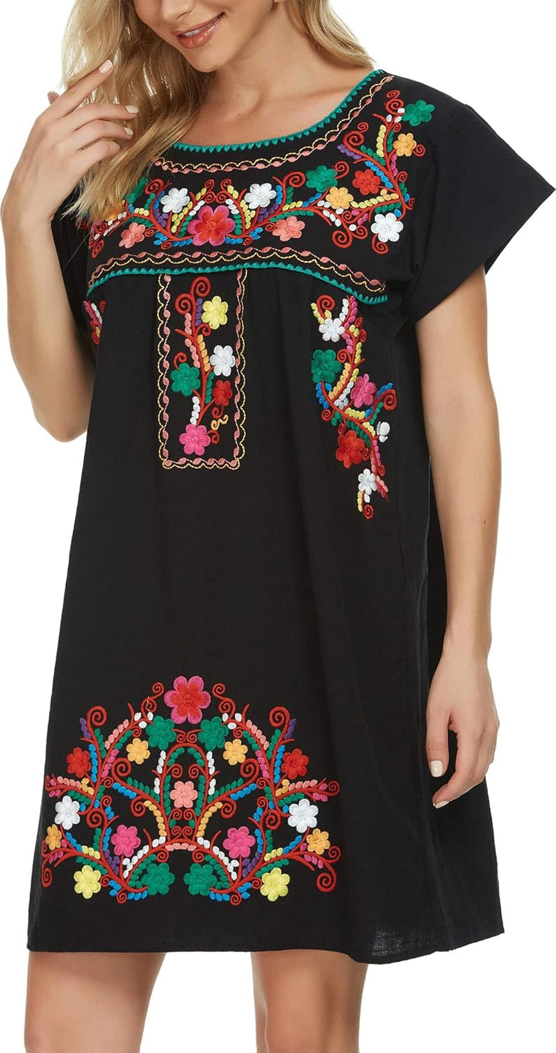 Women'S Casual Skirt Boho Mexican Peasant Dresse plus Size XXL Dress