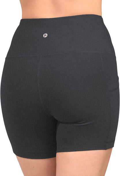 Womens High Waisted Biker Shorts with Side Pockets Workout Shorts 5”, 7”, 9”