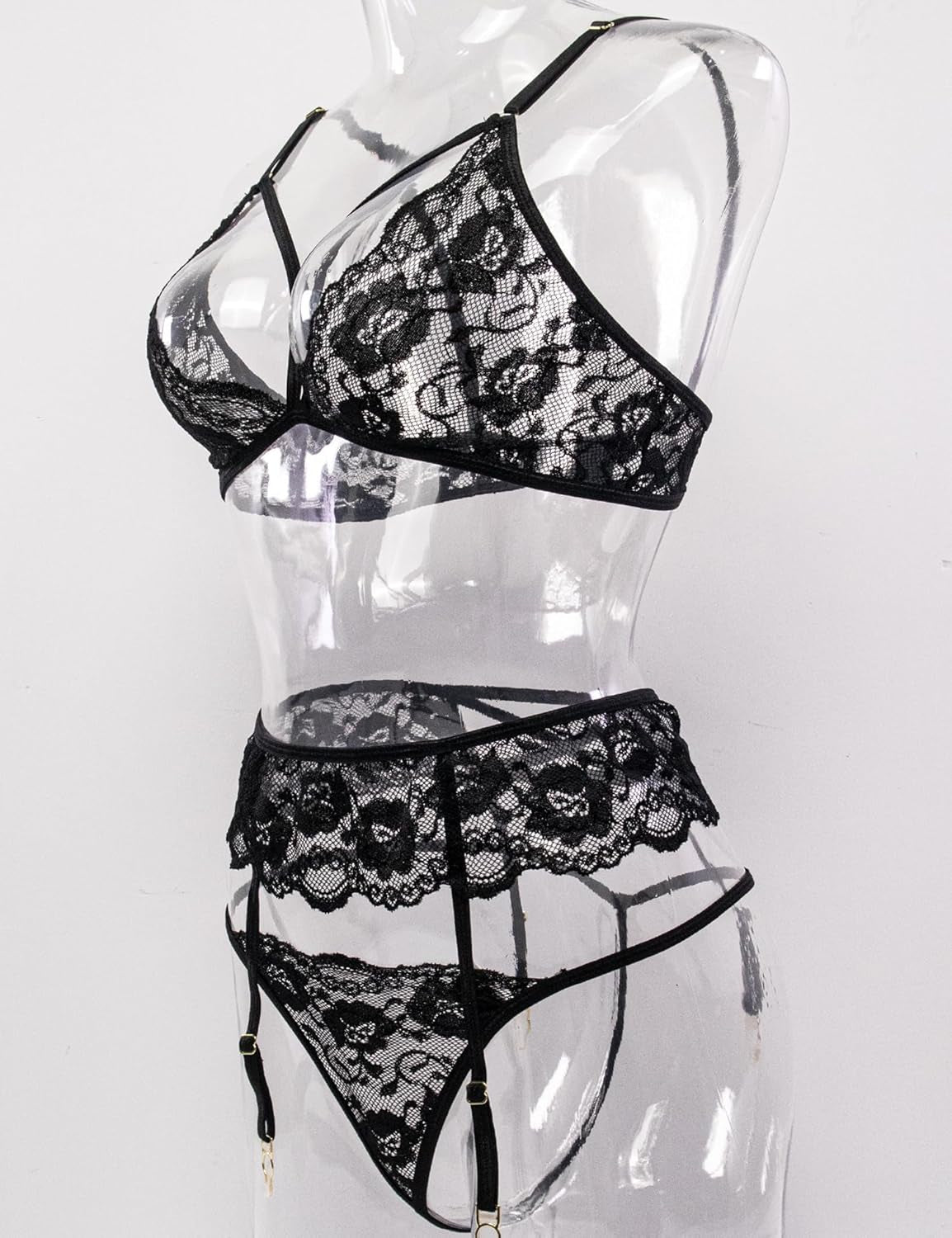 Women Lingerie with Stockings and Gloves, Sexy Garter Belt Lingerie Set