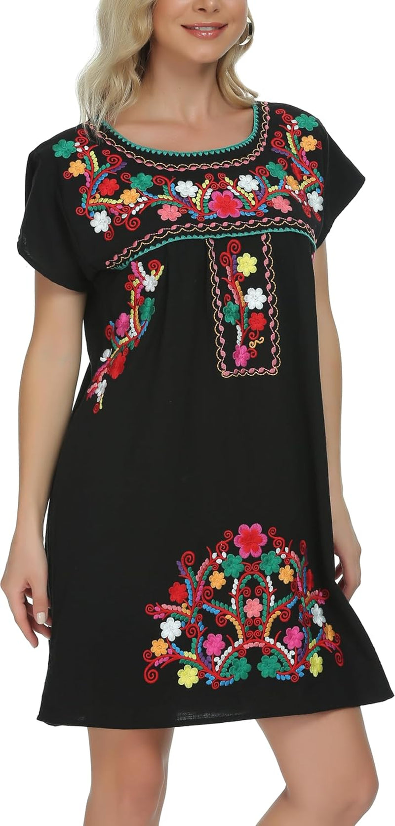 Women'S Casual Skirt Boho Mexican Peasant Dresse plus Size XXL Dress